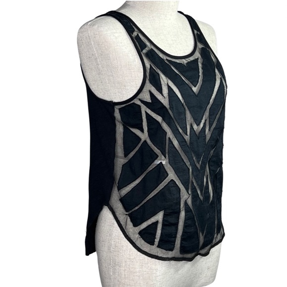 Free People Women’s Black Etheral Daze Ginger Hi Low Cutaway Tank Top XSmall - Picture 4 of 7